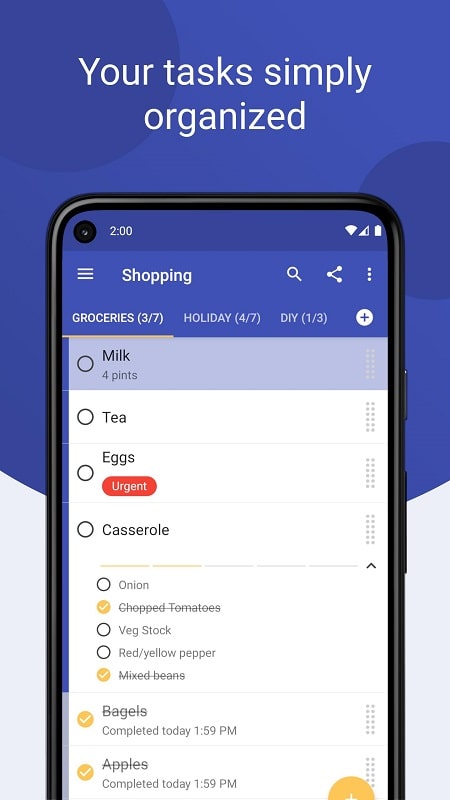 Tasks Todo list mod