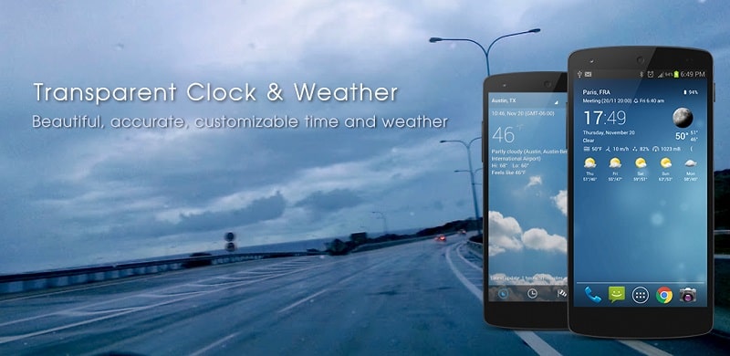 Download Transparent clock weather Pro APK 9.14.0 for Android
