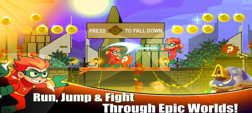 Control the hero to overcome challenges in Turbo Titans Adventure MOD APK