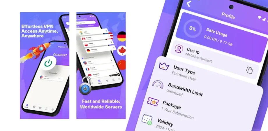 Singapore Plus VPN v65.5 MOD APK (Premium Unlocked)