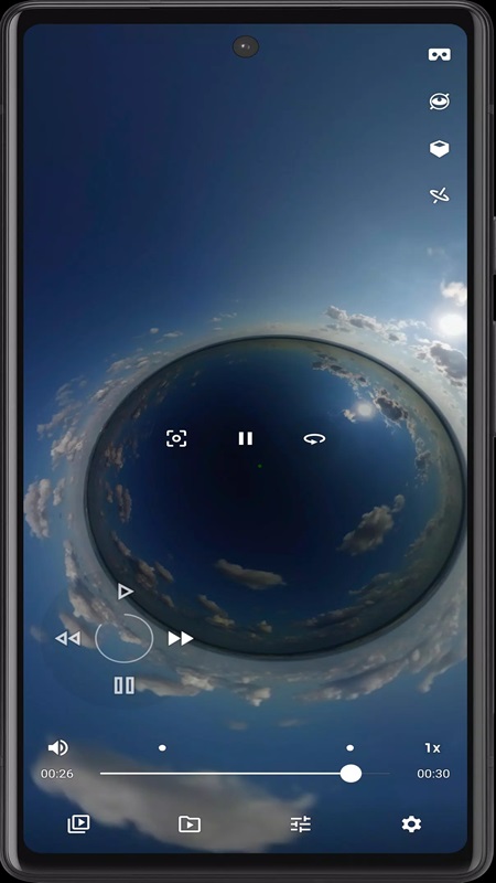Feel free to adjust formats and views in VR Media Player MOD APK