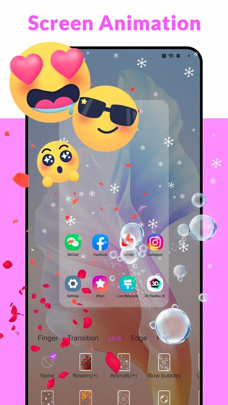 Choose unique transition effects as you like in A Launcher MOD APK