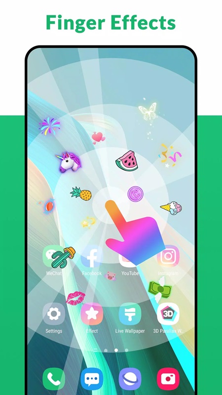 Customize the motion mode of the effects on the screen in A Launcher MOD APK