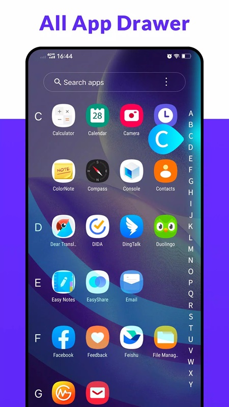 Easily search apps on drawer in A Launcher MOD APK