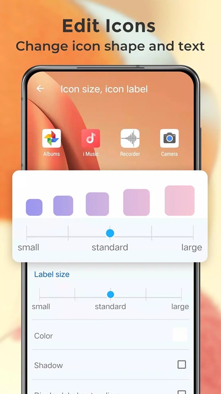 Edit and change the shape of icons in Newer Launcher 2025 launcher MOD APK