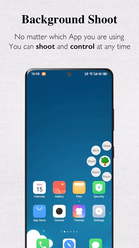 Set drag area icon with various options in Background Camera MOD APK