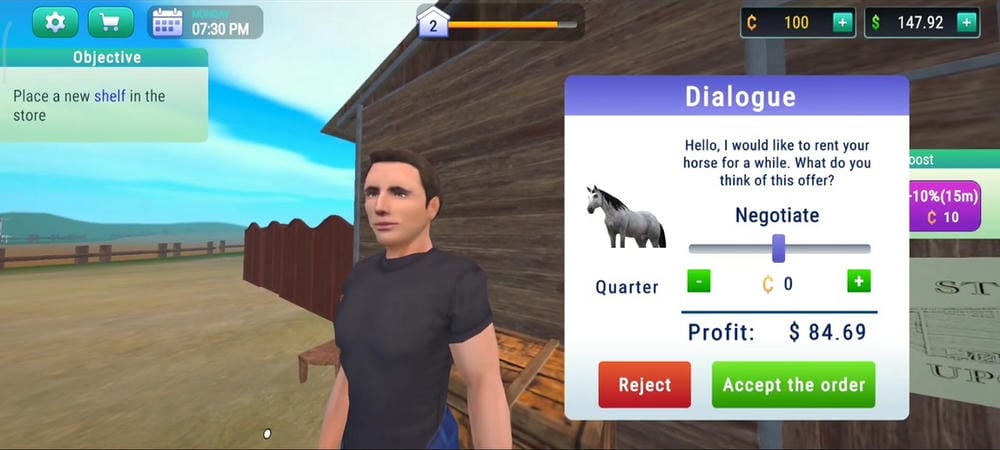 Rent horses to your customers in Horse Shop Simulator MOD APK