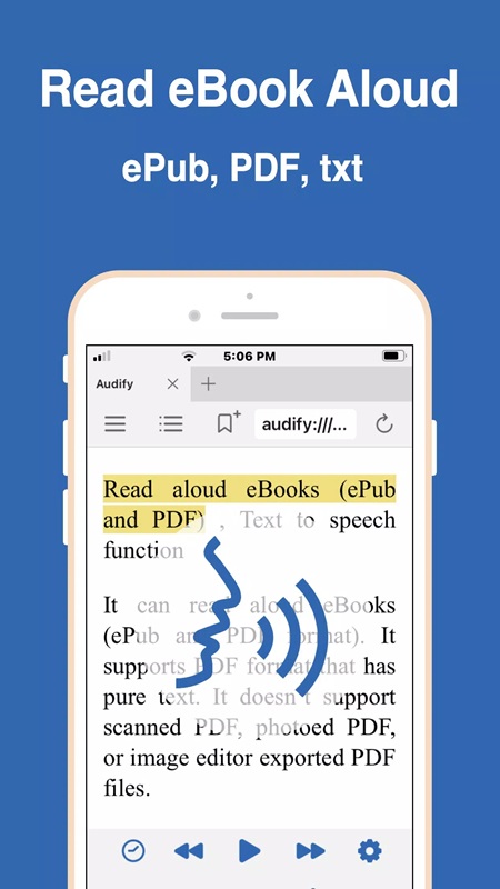 Highlight the text you need to read in Audify read aloud web browser MOD APK