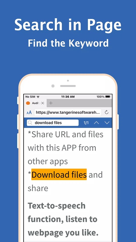 Easily look up important words right in the text in Audify read aloud web browser MOD APK