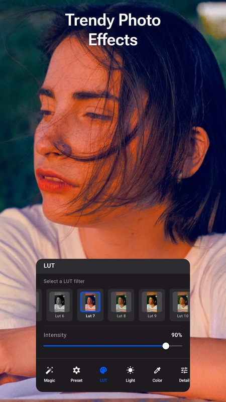 Filter options to change the color of the photo in AI Enlarger MOD APK