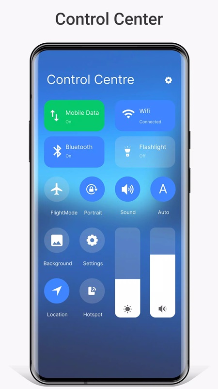 Customize the display interface of the control center in M ​​Launcher MOD APK