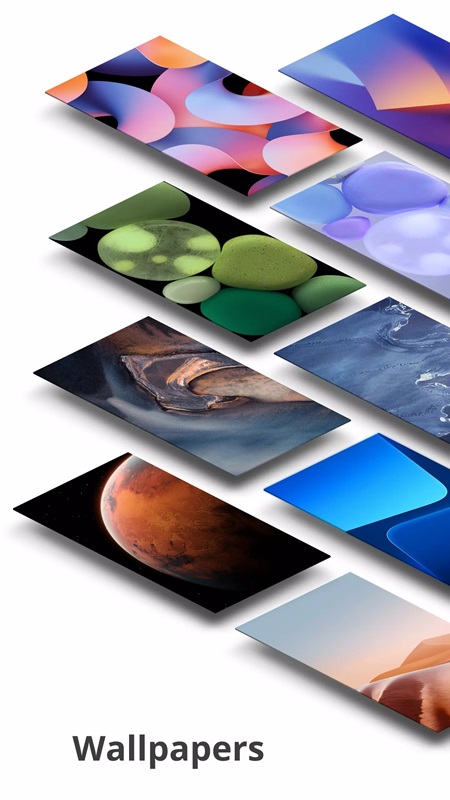 Regularly change wallpaper for home screen, lock screen in M ​​Launcher MOD APK