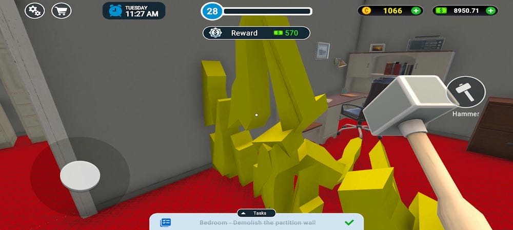 Destroy areas you think are not beautiful in Home Design Simulator MOD APK