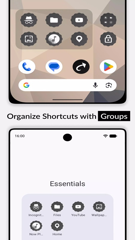 Group applications with common features into one category in Quikshort MOD APK