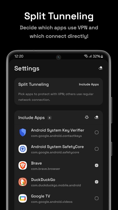 Choose which VPN app to use in Ninja VPN MOD APK