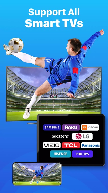 Smart View MOD APK supports a wide variety of smart TV devices