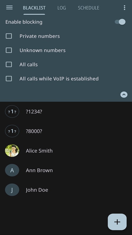 Change the automatic blocking option in Calls Blacklist MOD APK