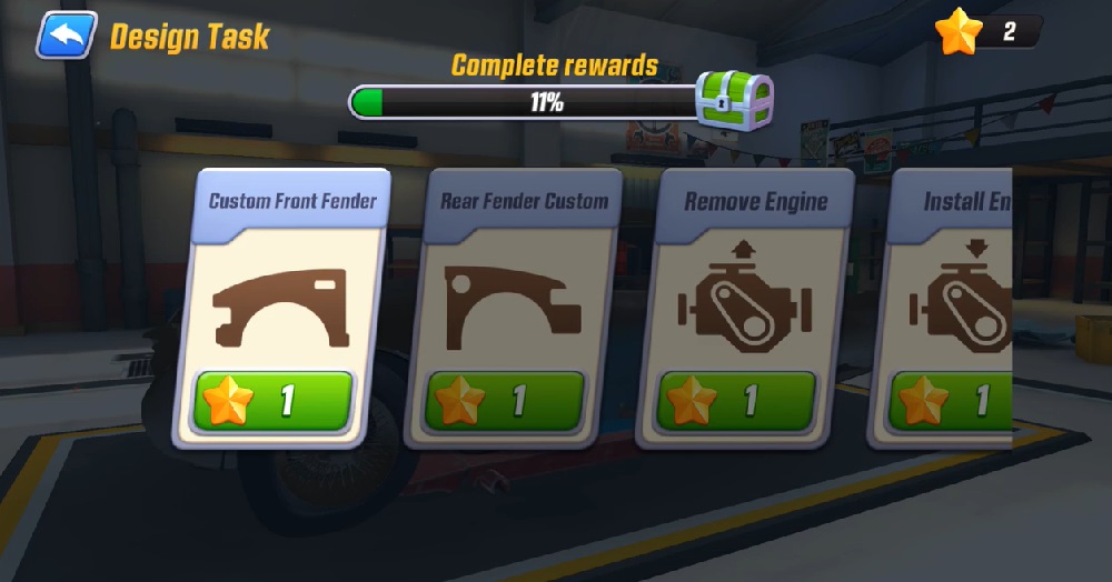 You can change all the parts and components of the car with the stars you have in Car Makeover MOD APK