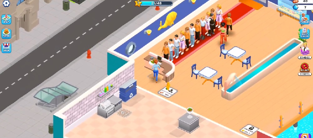 Renovate and expand the restaurant in Suzy's Restaurant MOD APK