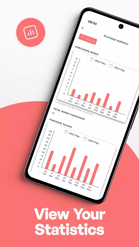 Get detailed reading progress statistics in Bookshelf MOD APK