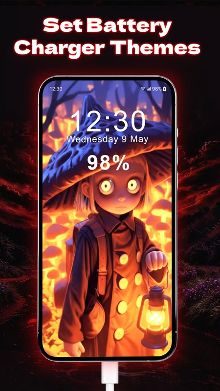 Customize the battery charging animation in your own style in Fun Smile Silly Live Wallpaper MOD APK