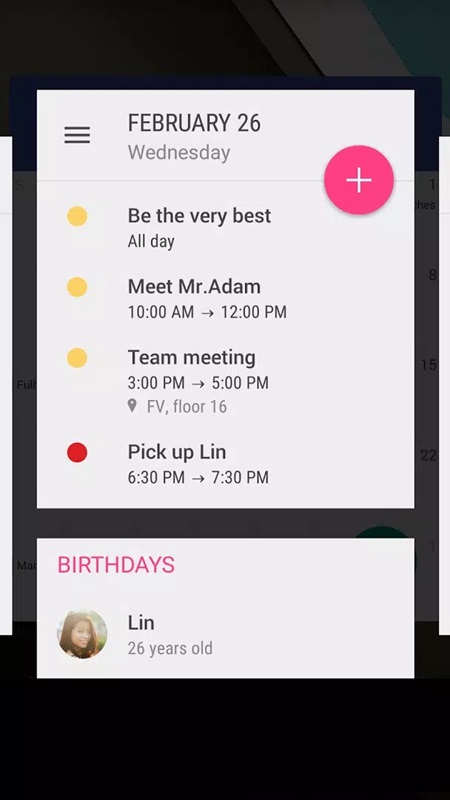 Fully display important data of events and friends' birthdays in Month MOD APK