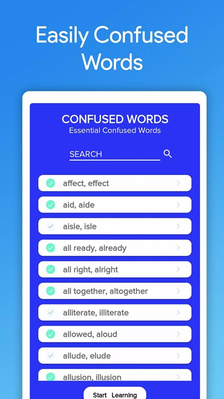 Easily identify confusing words in English Grammar MOD APK