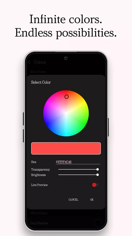 Change the color scheme for the volume control dial in NoVolume MOD APK