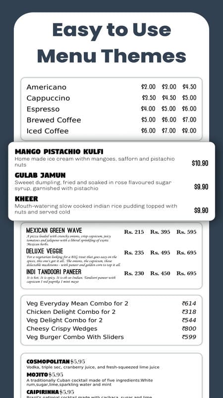 Menu Maker Menu Templates mod android