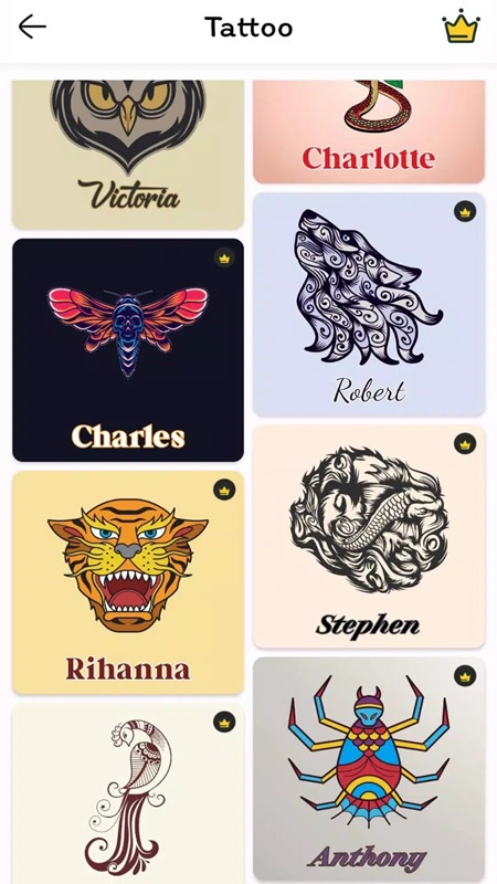 Choose interesting stickers in Text Art MOD APK