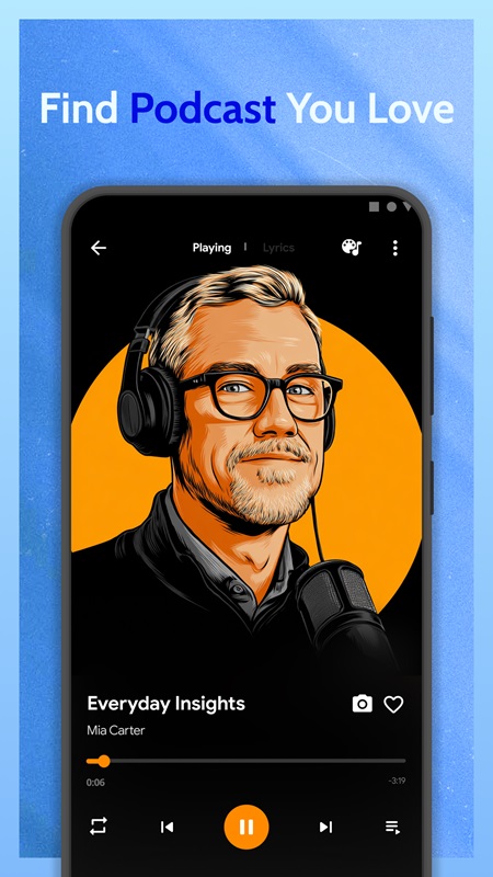 Save and enjoy podcasts in Muzee MOD APK