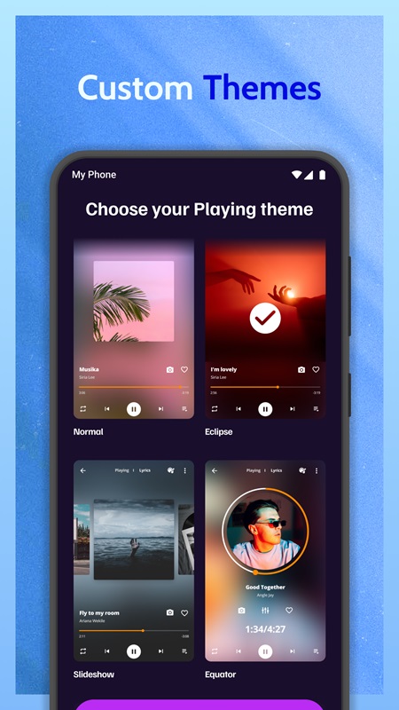 Customize the display theme to your personal style in Muzee MOD APK