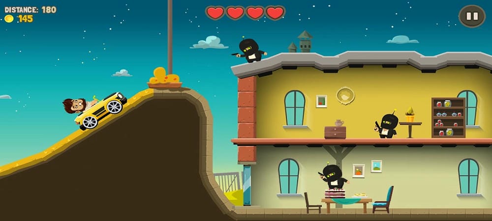 Drive your car to places where enemies appear in Aliens Drive Me Crazy MOD APK