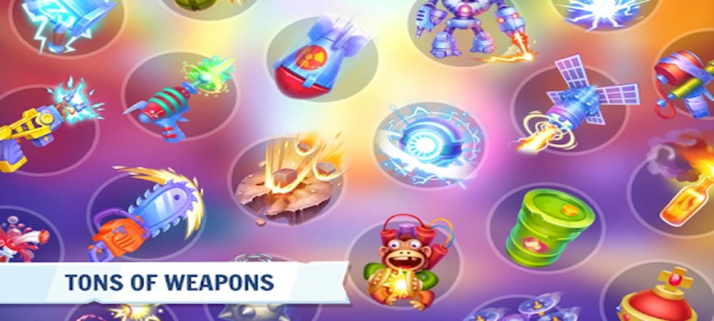 Unlock various weapons in Kick the Buddy Forever MOD APK