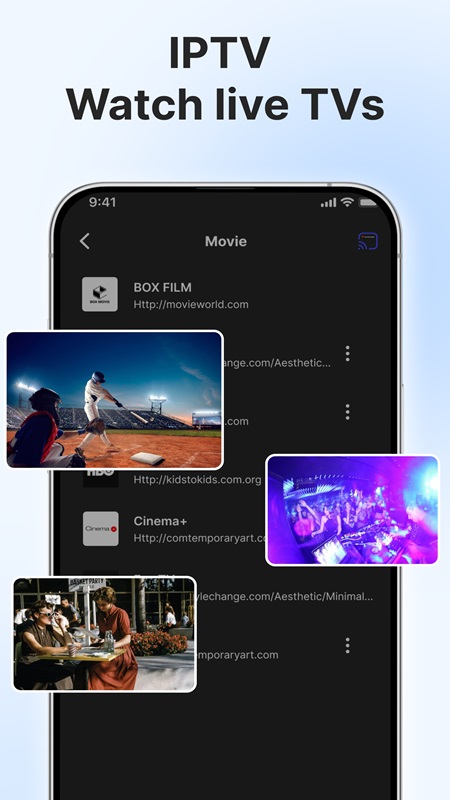 Watch live videos on TV via IPTV connection in CastDuo MOD APK