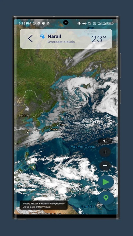 The map tracks all weather information in detail in BWOT Weather Forecast & Radar MOD APK 