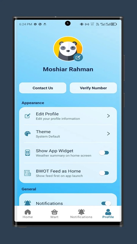 Customize the interface and add widgets in BWOT Weather Forecast & Radar MOD APK