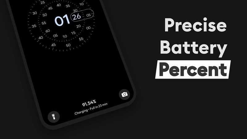 Display the exact battery percentage in AOD Flow MOD APK