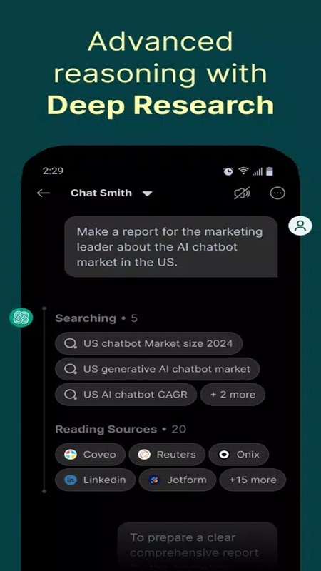 Reliable data sources from articles and various platforms in Chat Smith MOD APK
