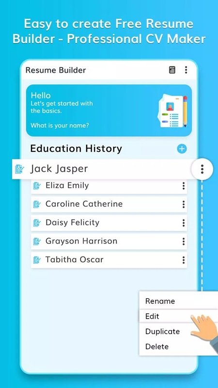 Manage multiple CVs in CV: Professional Resume Maker MOD APK