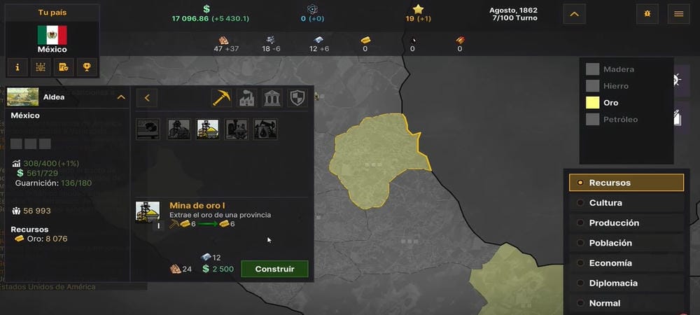 Expand your economy from mineral mines in Warnament MOD APK