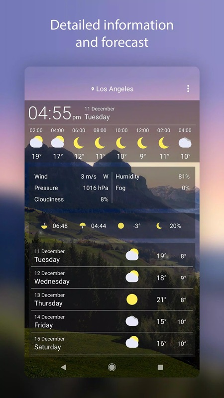 View the weather for the following days on your wallpaper in Weather Live Wallpapers MOD APK