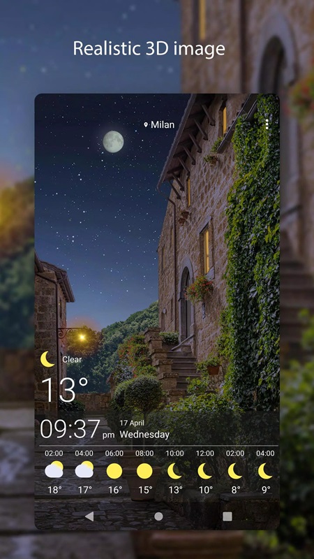 Sharp, clear animated wallpapers in Weather Live Wallpapers MOD APK