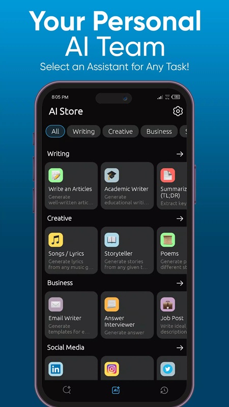 Write emails, ads that suit your purpose in Deep AI MOD APK