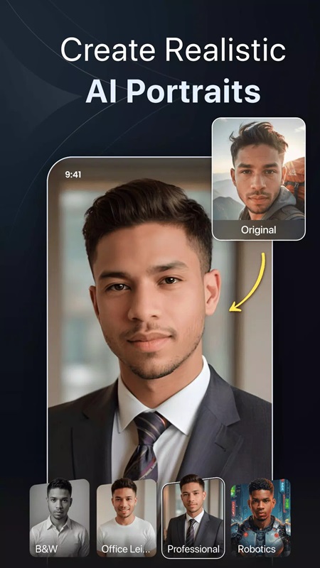 Create portraits with extremely realistic AI technology in Facewow MOD APK