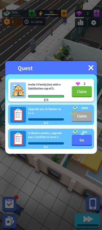 Complete all the missions to get rewards in Idle Landlord Sim MOD APK