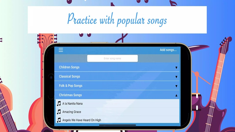 Discover many popular songs for practice in Easy Note: learn music MOD APK
