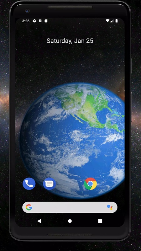 Freely adjust the wallpaper by zooming in or out in Earth 3D Live Wallpaper MOD APK