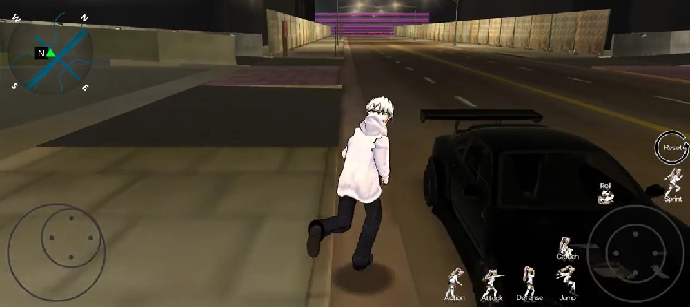 Together with your character, perform the actions of getting in and out of the car in Rice Burner MOD APK