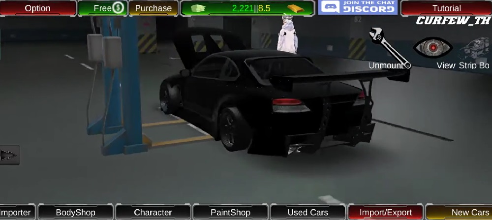 Go to the garage to repair the broken parts of the car and then reuse that car in Rice Burner MOD APK